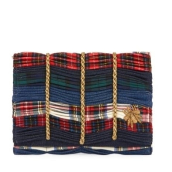 SANAY1313 Mattia Embroidered Tartan Clutch – Made in Italy – NWT $836 Retail - Picture 16 of 16
